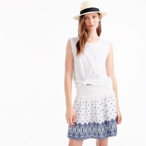 J. Crew Embroidered Eyelet Dark Navy Skirt